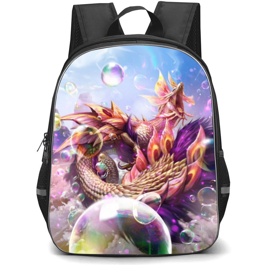 Monster Hunter Mizutsune Backpack Student Pack - Mizutsune Roaring Bubbles Around Illustration