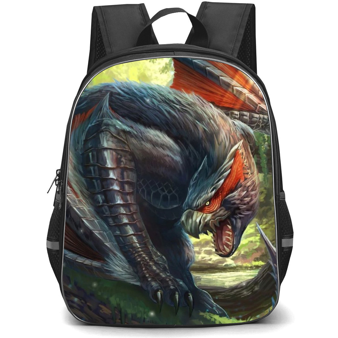 Monster Hunter Nargacuga Backpack Student Pack - Nargacuga Roaring On Branch Illustration