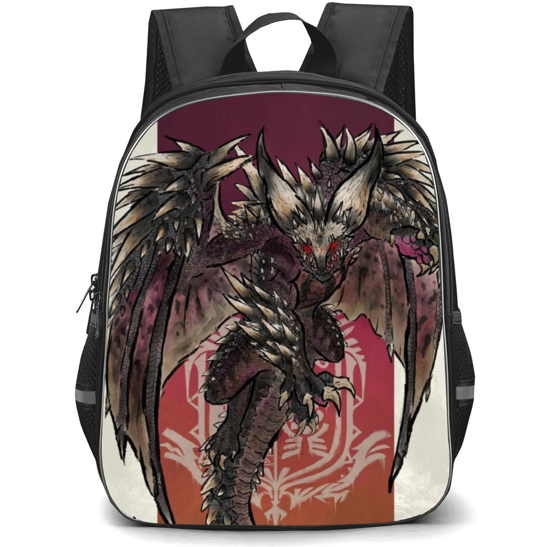 Monster Hunter Nergigante Backpack Student Pack - Nergigante Flying Pose Violet Background