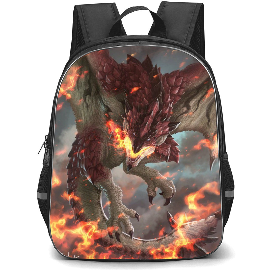 Monster Hunter Rathalos Backpack Student Pack - Rathalos Flying Flaming Mouth Illustration