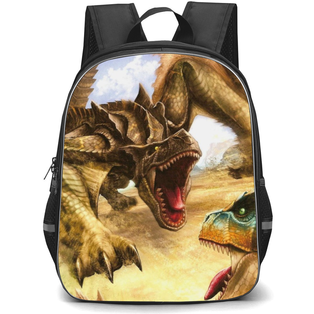 Monster Hunter Tigrex Backpack Student Pack - Tigrex Versus Monster 3D Illustration