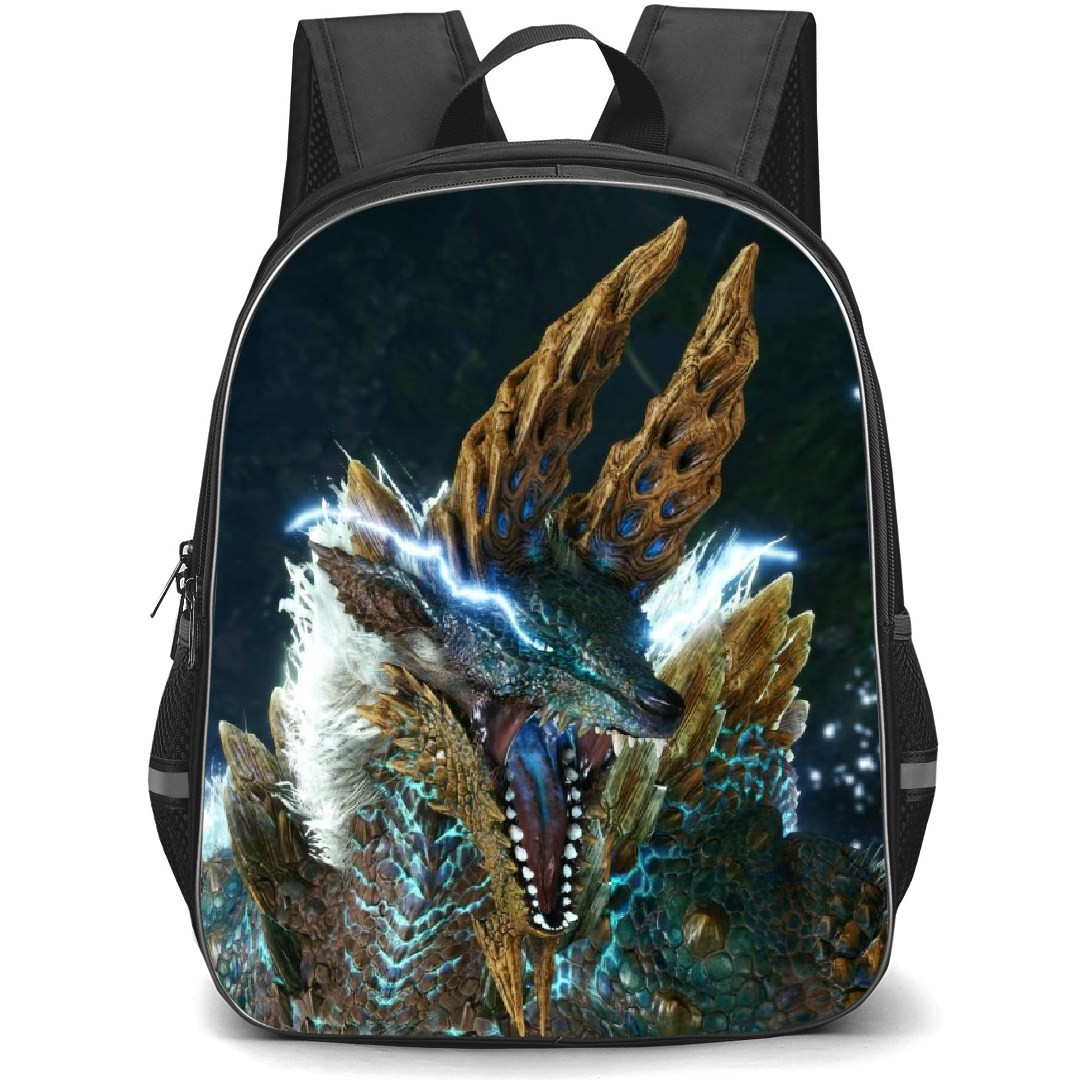 Monster Hunter Zinogre Backpack Student Pack - Zinogre Screaming Blue Flame Eyes