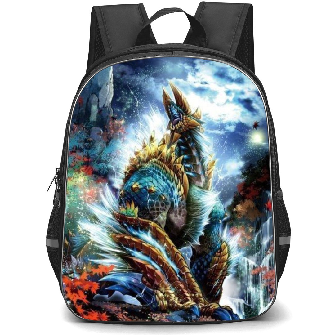 Monster Hunter Zinogre Backpack Student Pack - Zinogre Screaming Falls Background Illustration
