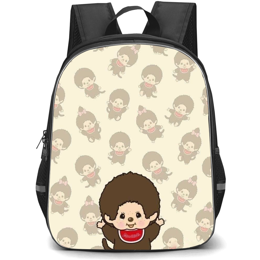 Monchhichi Backpack StudentPack - Monchhichi Brown Dolls Stickers Art