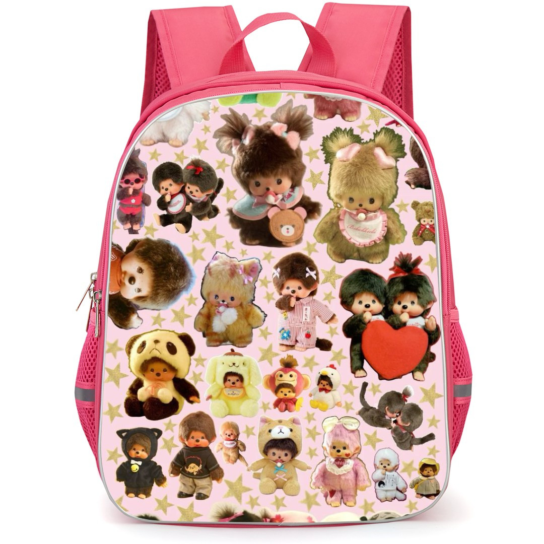 Monchhichi Backpack StudentPack - Monchhichi Cute Chibi Dolls in One Frame Art