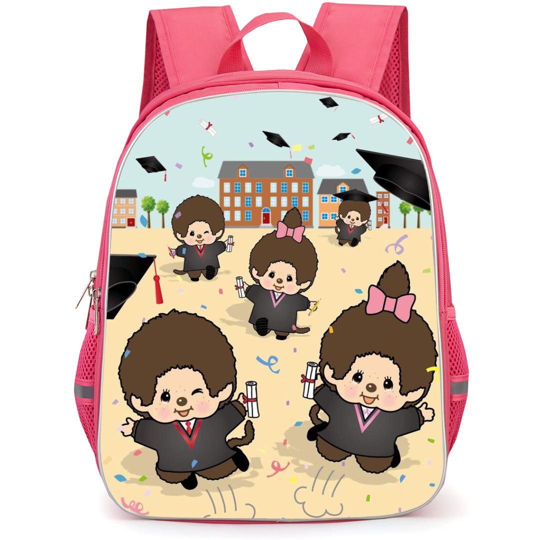Monchhichi Backpack StudentPack - Monchhichi Dolls Children Runnig Out From School