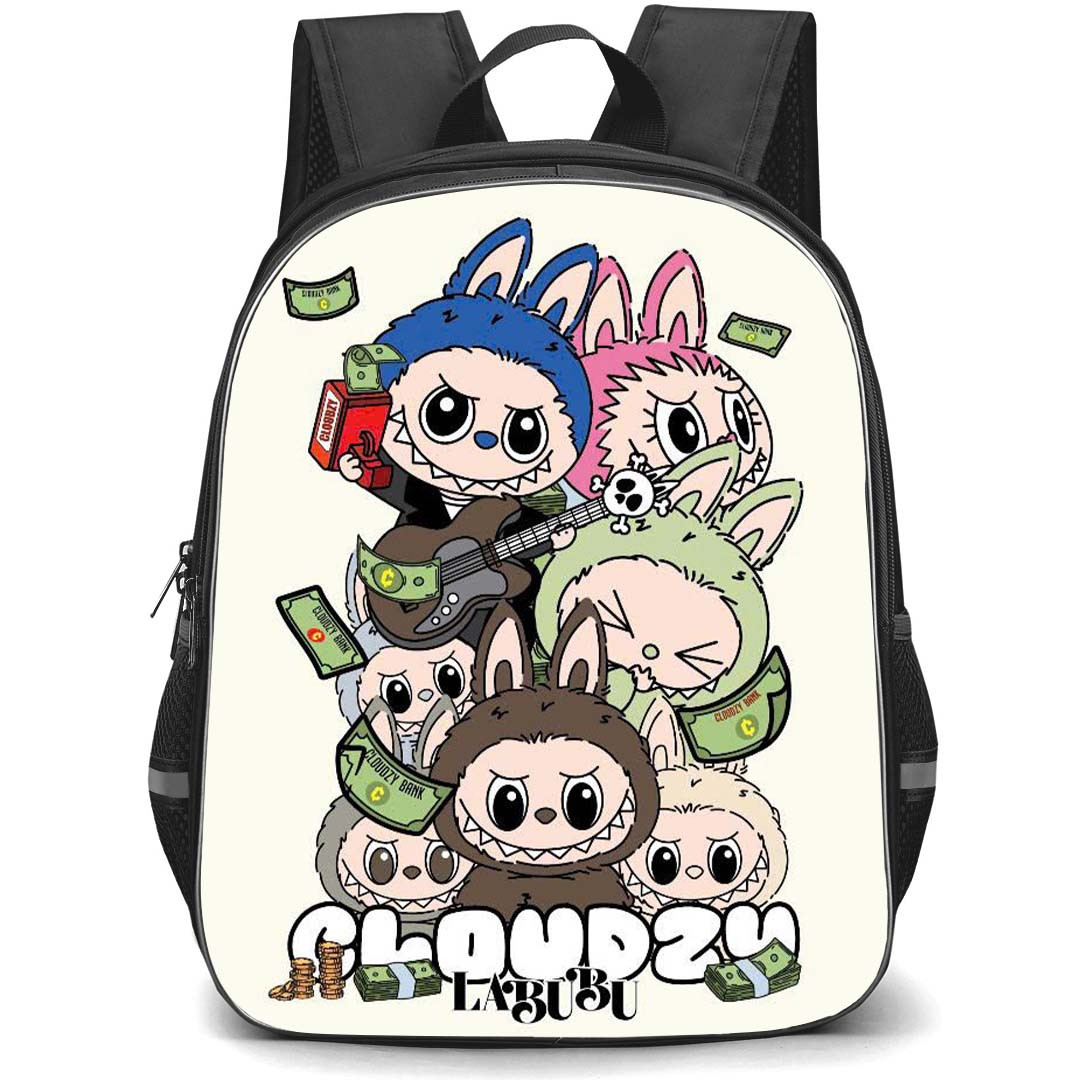 The Monsters Labubu Pop Mart Backpack StudentPack - The Monsters Labubu Cloudzy Collage Cartoon Art Poster