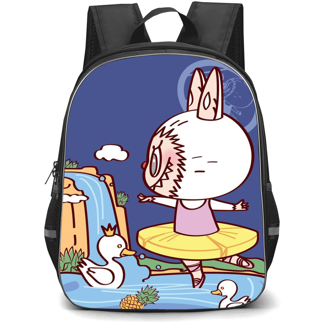 The Monsters Labubu Pop Mart Backpack StudentPack - Dancing in the River with Ducks