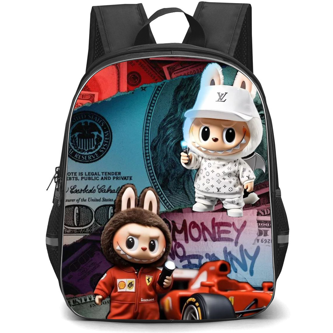 The Monsters Labubu Backpack School Bag StudentPack - F1 And LV Theme Fierce Portrait Poster