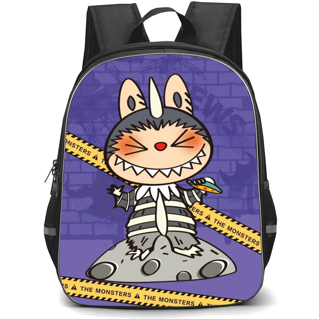 The Monsters Labubu Pop Mart Backpack StudentPack - Jail Outfit Purple Background