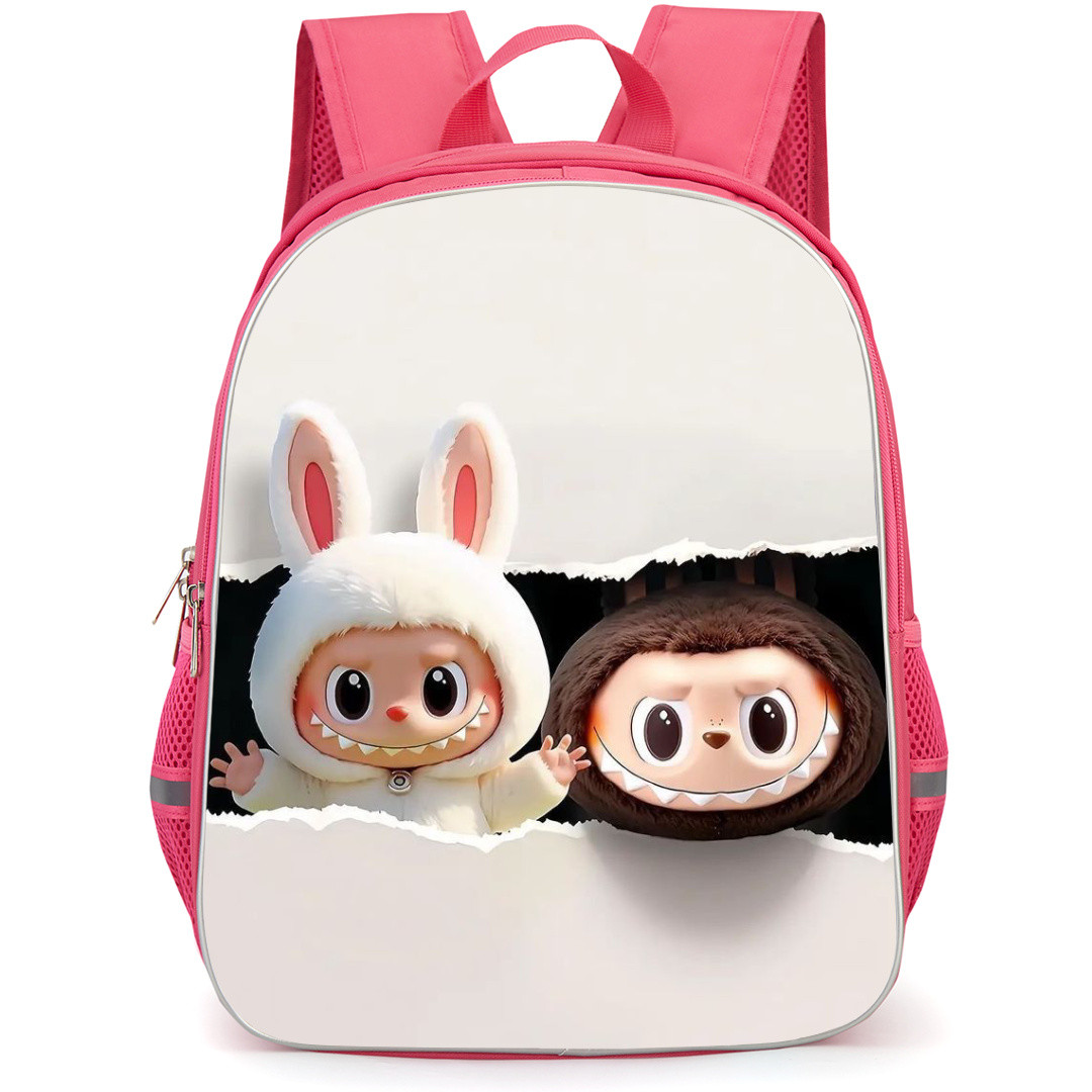 The Monsters Labubu Backpack School Bag StudentPack - Paper Rip Portrait Poster