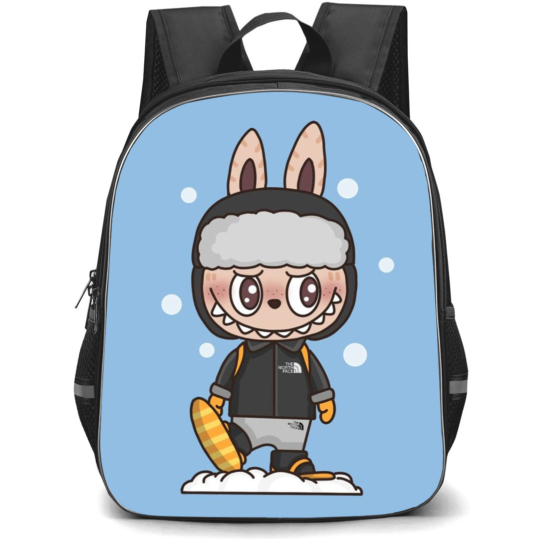 The Monsters Labubu Pop Mart Backpack StudentPack - The Monsters Labubu Skating On Snow Poster