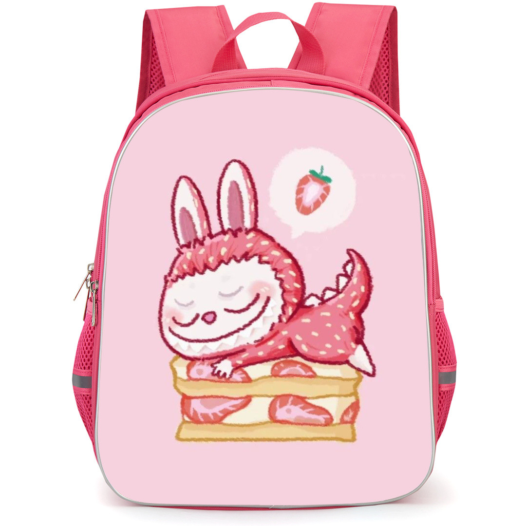 The Monsters Labubu Pop Mart Backpack StudentPack - Sleeping on Strawberry Cheesecake