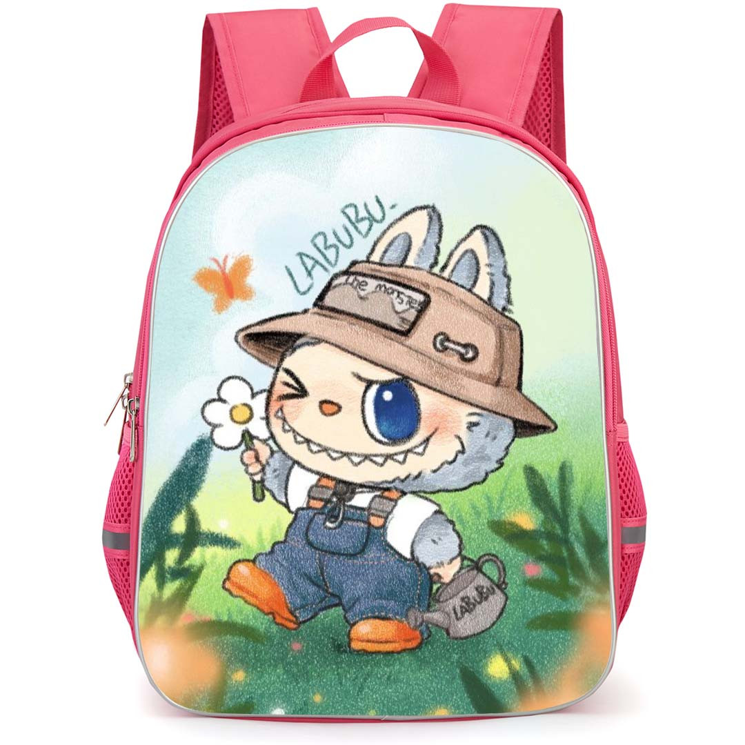 The Monsters Labubu Pop Mart Backpack StudentPack - The Monsters Labubu Walking In The Garden Drawing Poster