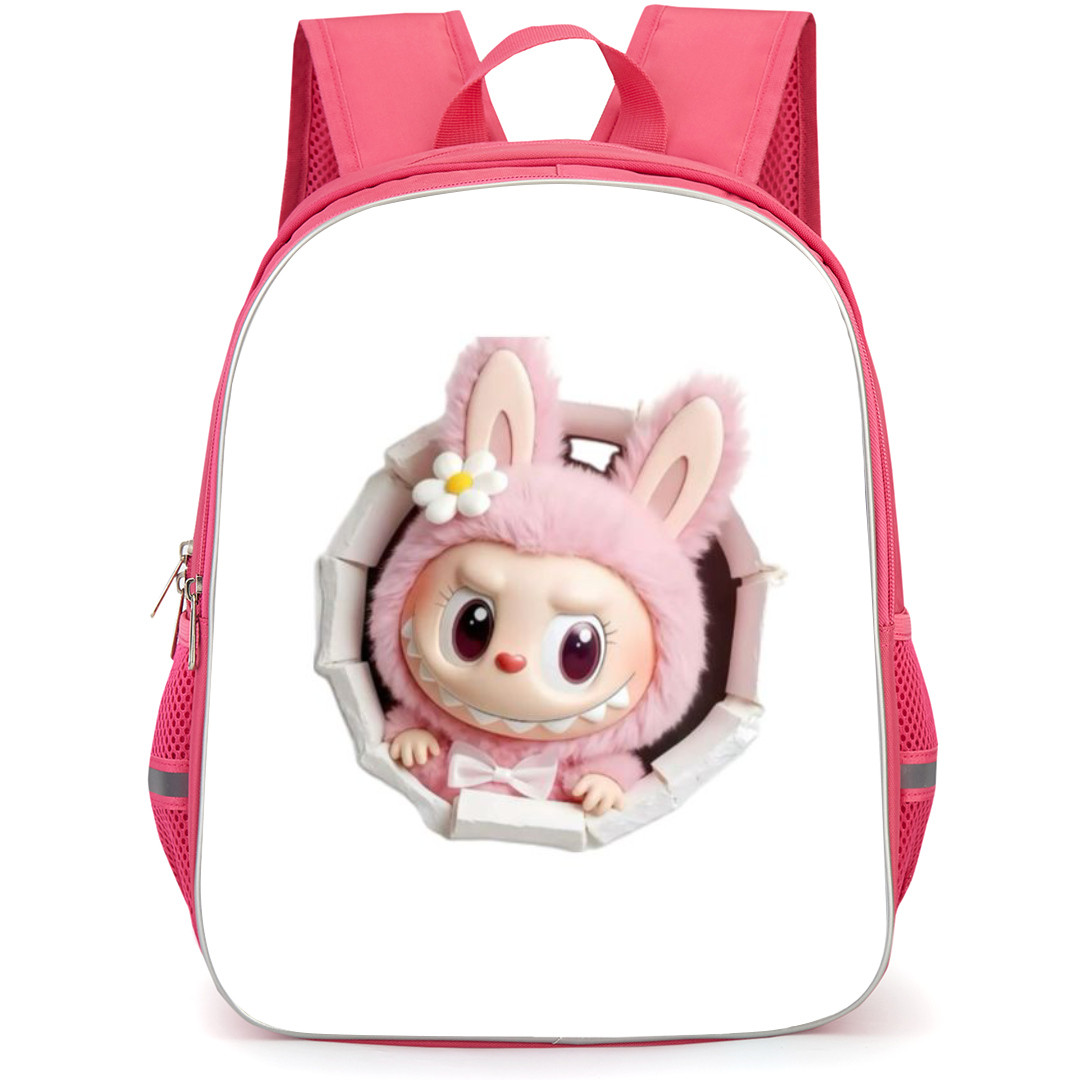 The Monsters Labubu Backpack School Bag StudentPack - Window Pink Portrait
