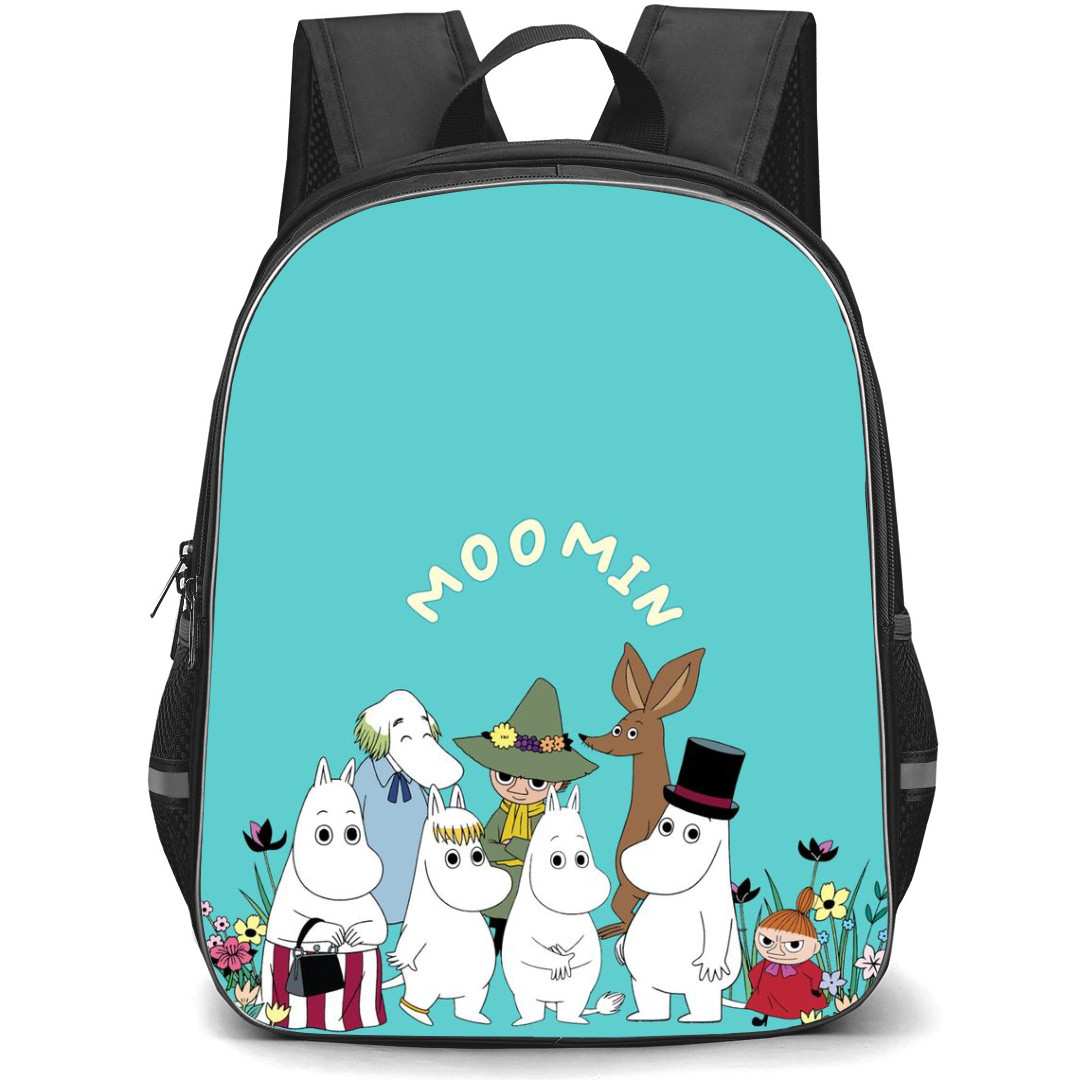 Moominvalley Backpack StudentPack - Characters Cyan Background