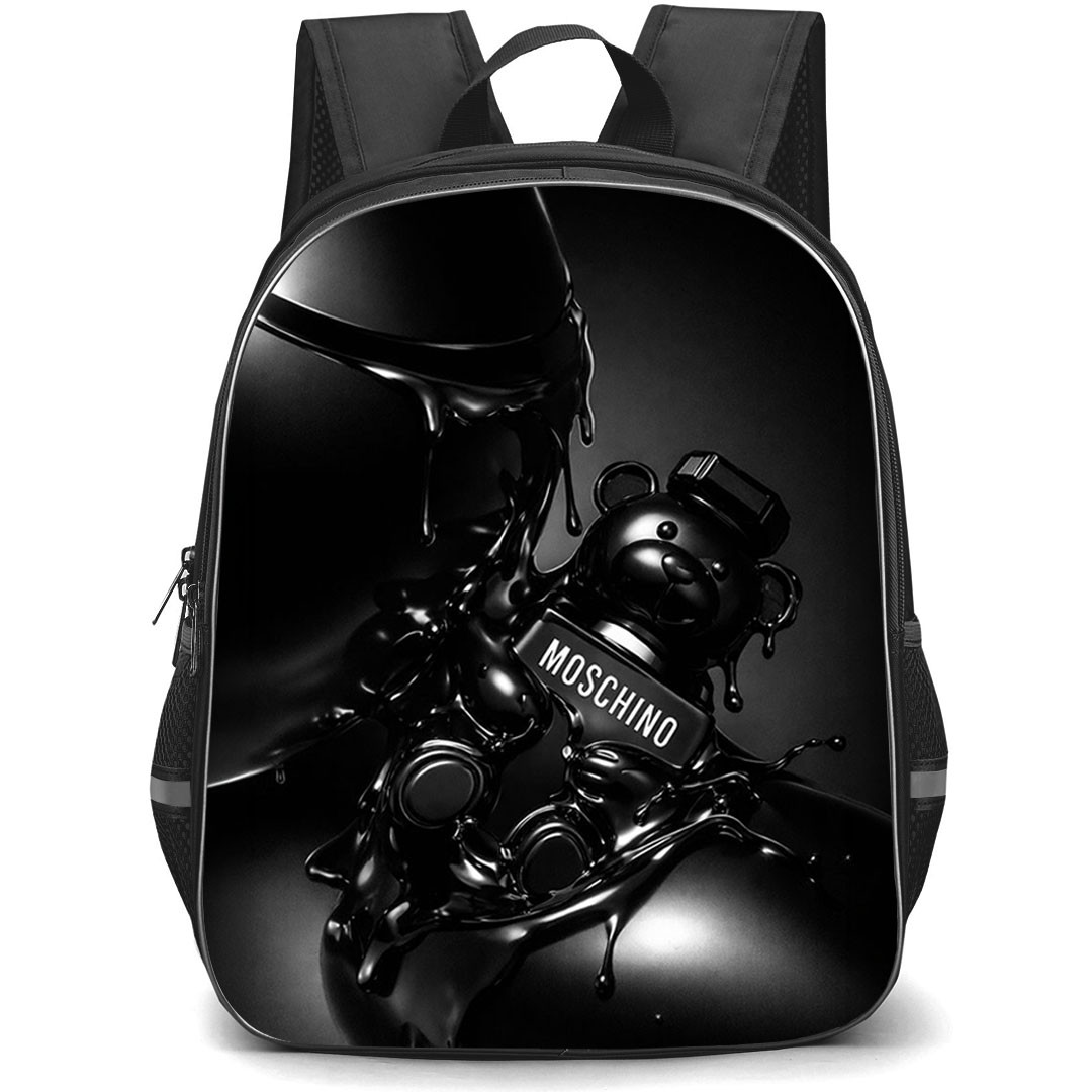 Moschino Backpack School Bag StudentPack - Moschino Black Liquid Teddy Bear Poster