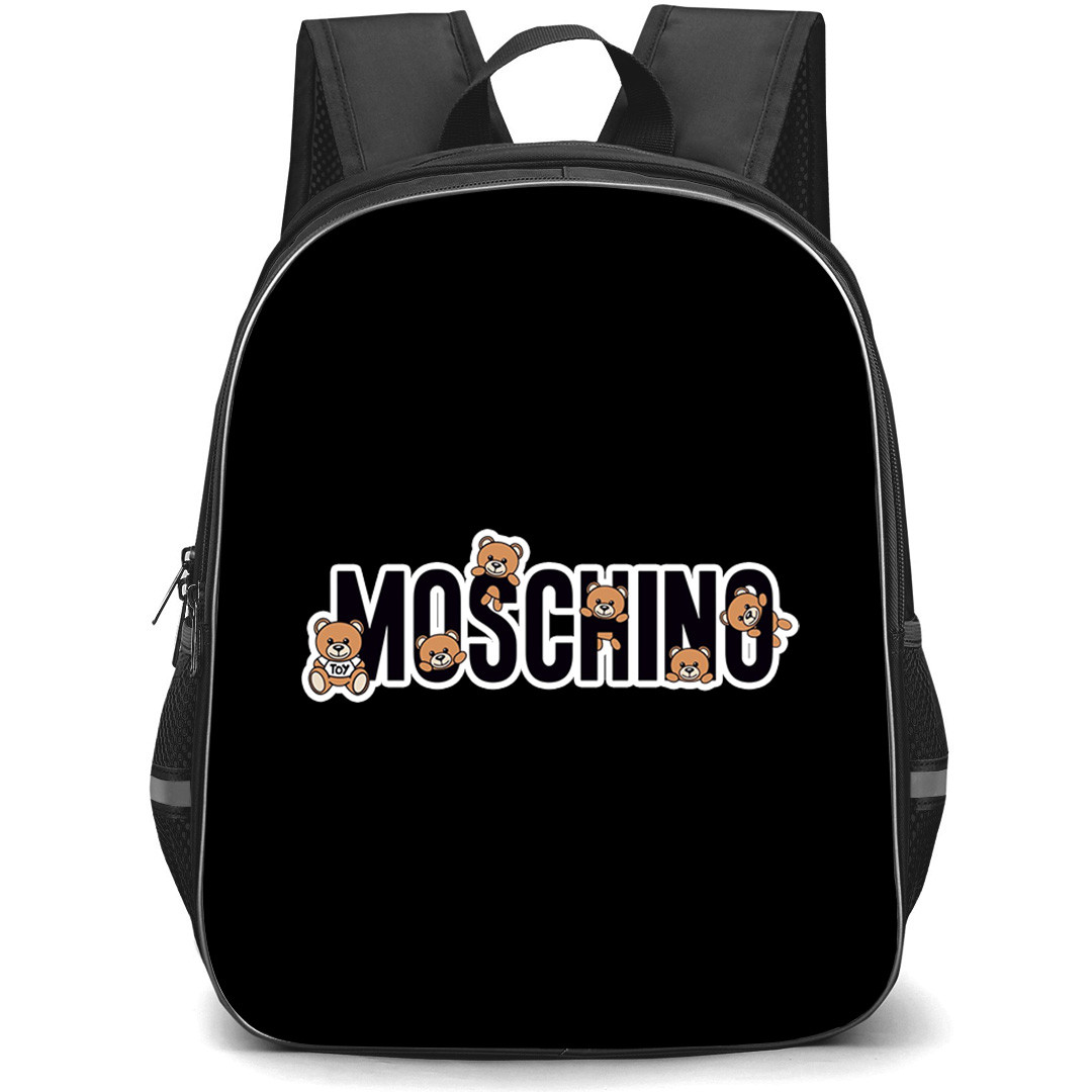 Moschino Backpack School Bag StudentPack - Moschino Black Typography Logo Sticker