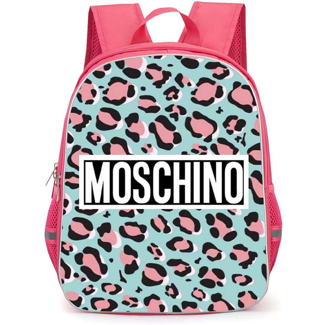 Moschino Backpack School Bag StudentPack - Moschino Pastel Pink Leopard Print Poster