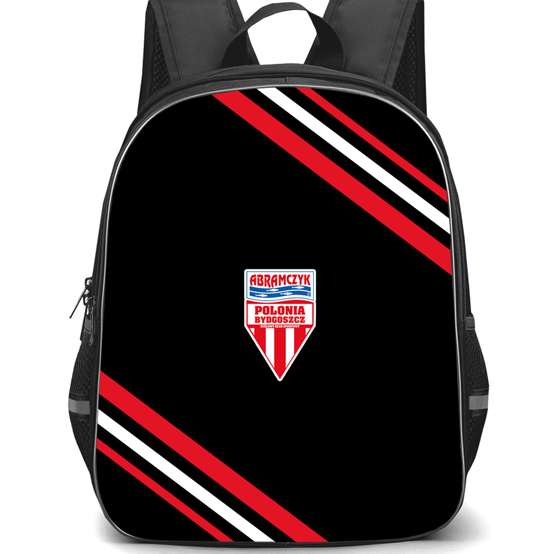 Polonia Bydgoszcz Backpack School Bag StudentPack - Polonia Bydgoszcz Large Logo With Stripe
