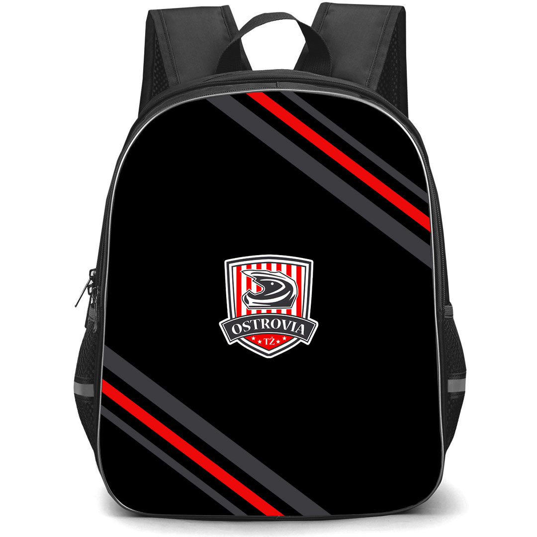 TZ Ostrovia Ostrow Wielkopolski Backpack School Bag StudentPack - TZ Ostrovia Ostrow Wielkopolski Large Logo With Stripe