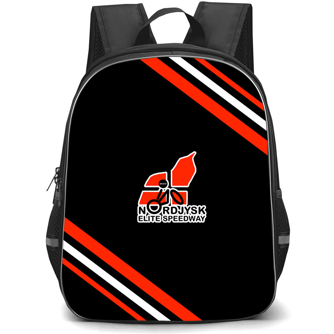 Brovst Speedway Club Backpack School Bag StudentPack - Brovst Speedway Club Large Logo With Stripe