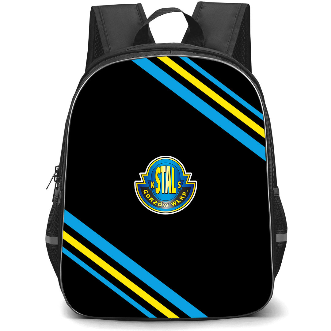 Stal Gorzow Wielkopolski Backpack School Bag StudentPack - Stal Gorzow Wielkopolski Large Logo With Stripe