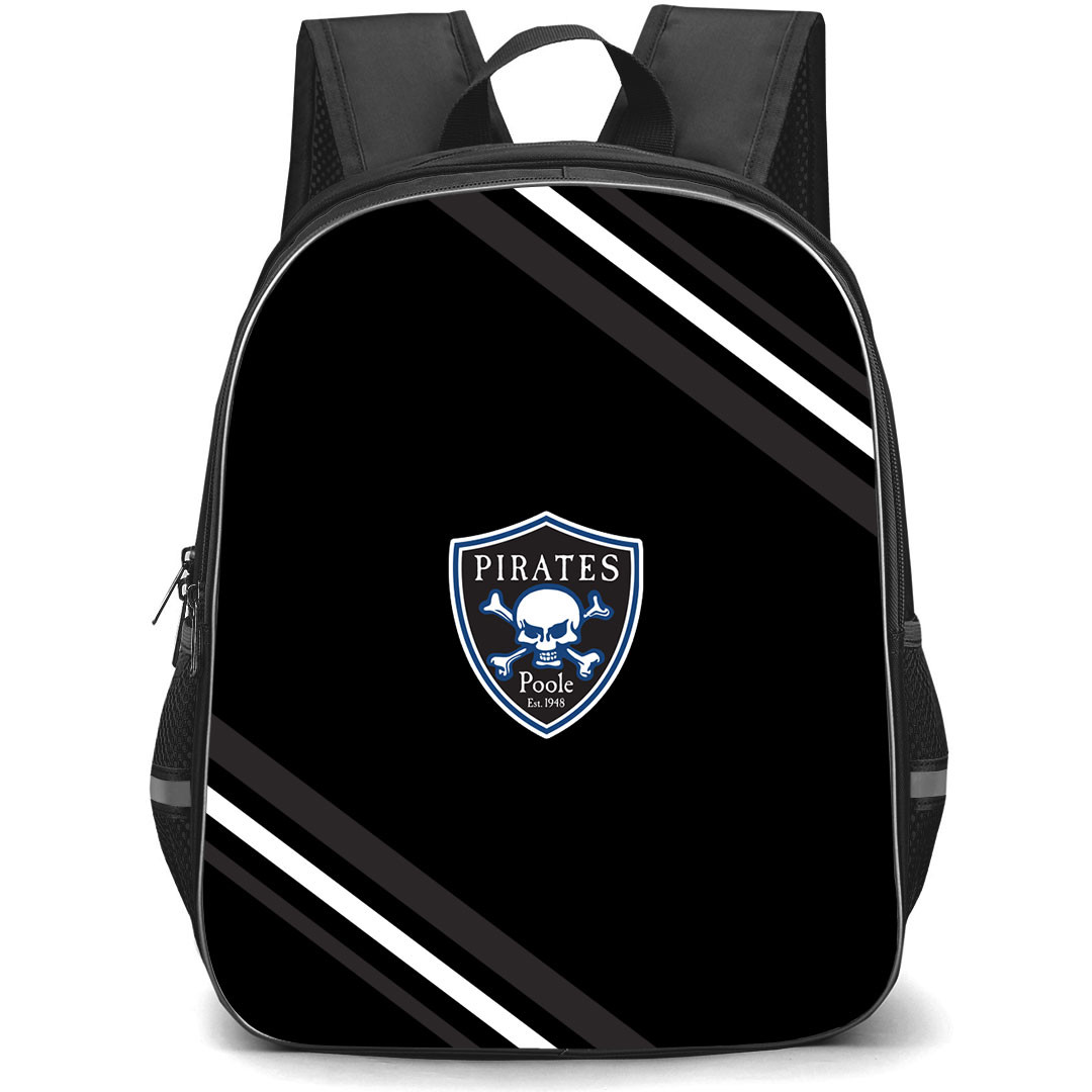Poole Pirates Backpack School Bag StudentPack - Poole Pirates Large Logo With Stripe