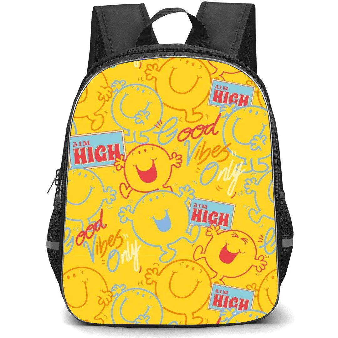 Mr Men Little Miss Backpack StudentPack - Mr Men Little Miss Good Vibes Only Pattern Art Poster