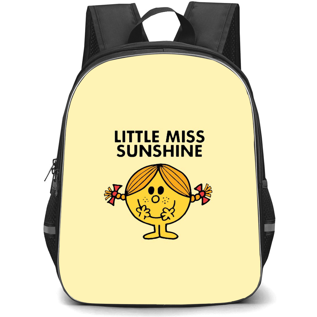 Mr Men Little Miss Sunshine Backpack StudentPack - Mr Men Little Miss Sunshine Illustration Art On Beige Background