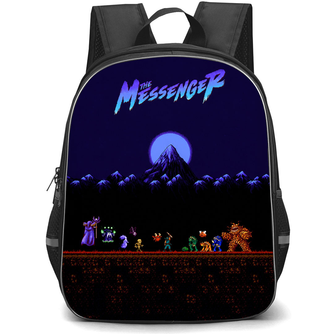 The Messenger Backpack School Bag StudentPack - The Messenger Characters Pixel Art Game Poster