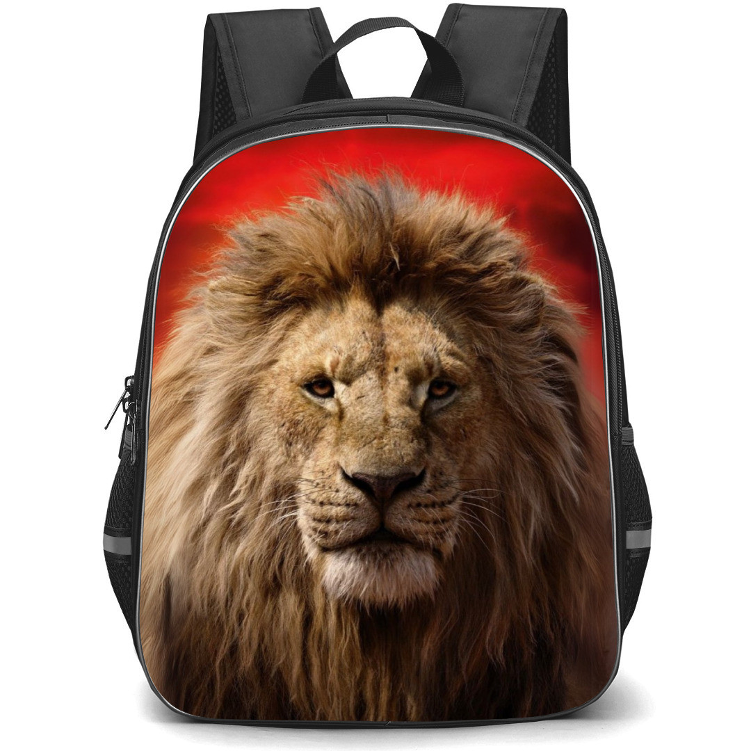 Mufasa the Lion King Backpack StudentPack - Mufasa Head Portrait Red Background