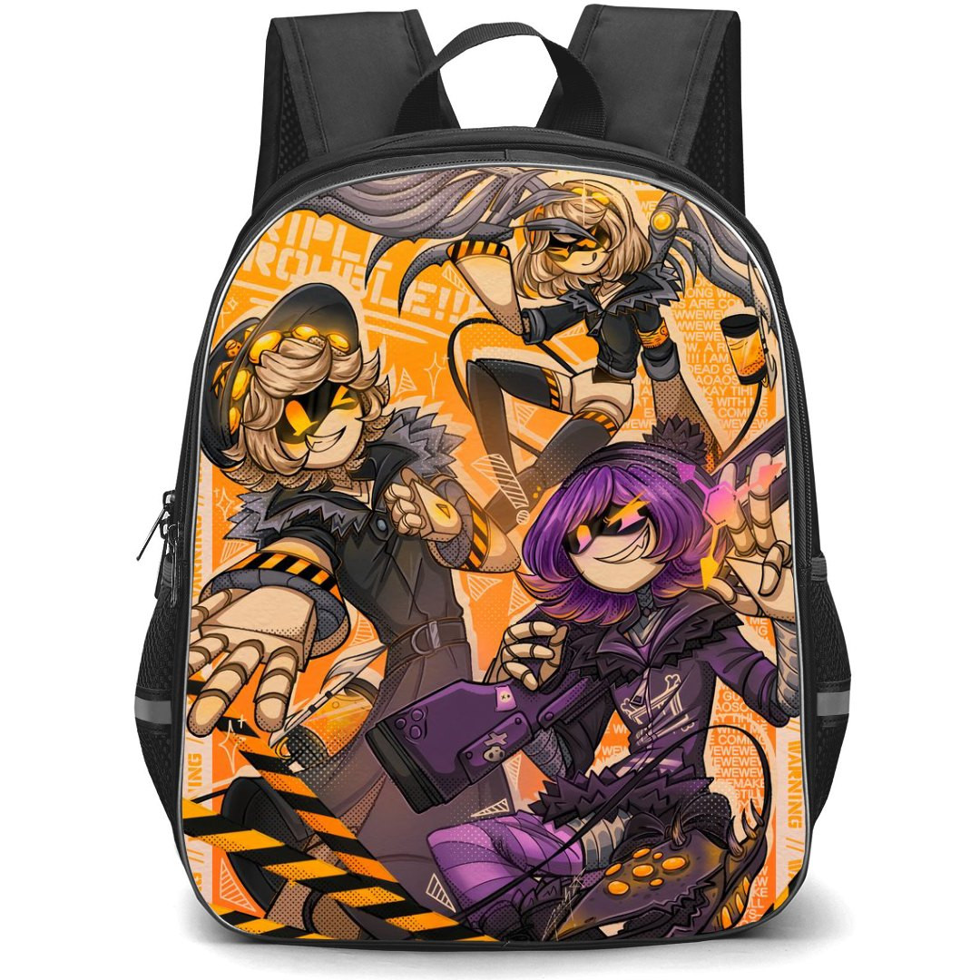 Murder Drones Backpack StudentPack - Murder Drones Characters Comic Art Square Sticker