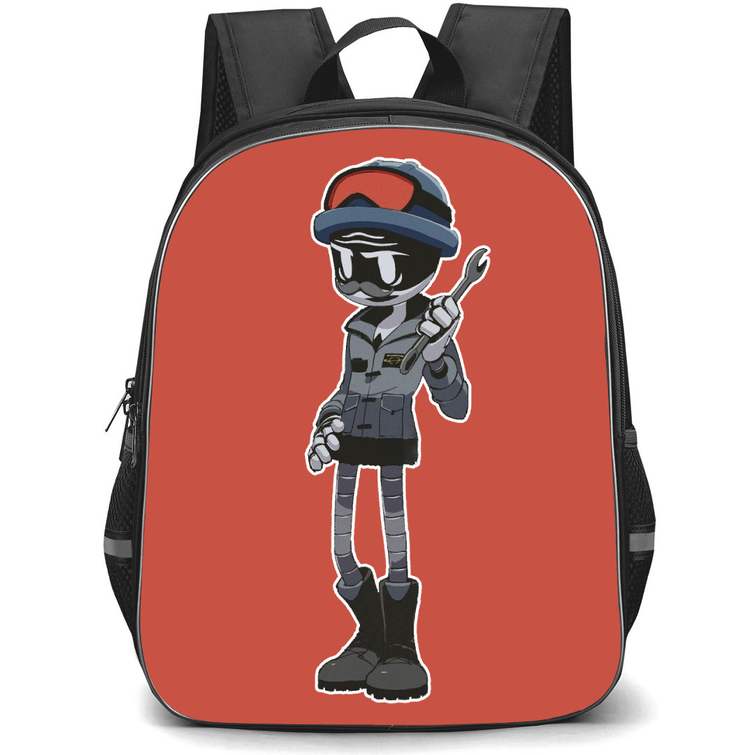 Murder Drones Khan Doorman Backpack StudentPack - Khan Doorman Holding Tools Sticker