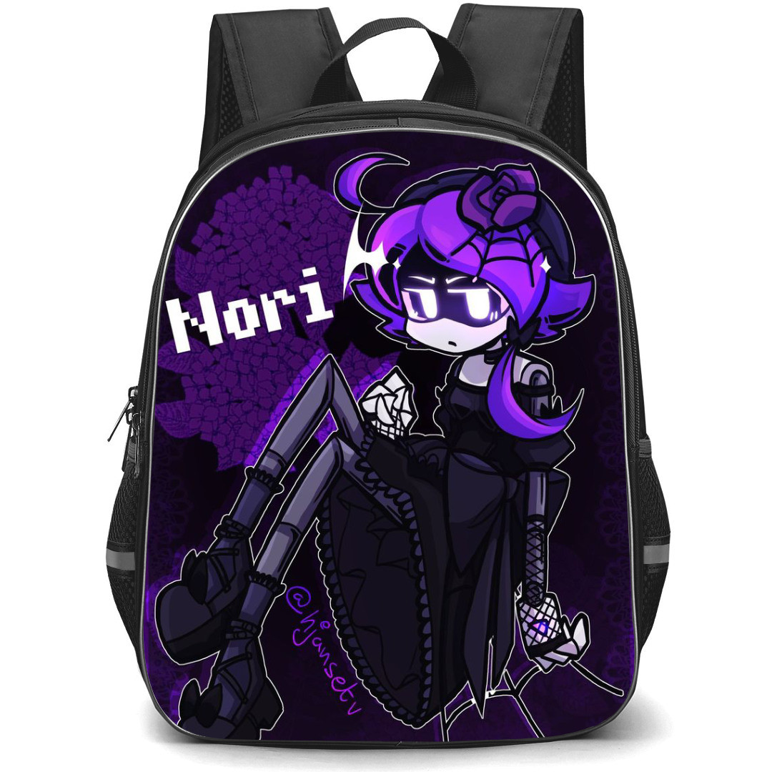 Murder Drones Nori Doorman Backpack StudentPack - Nori Doorman Fan Art Purple Background