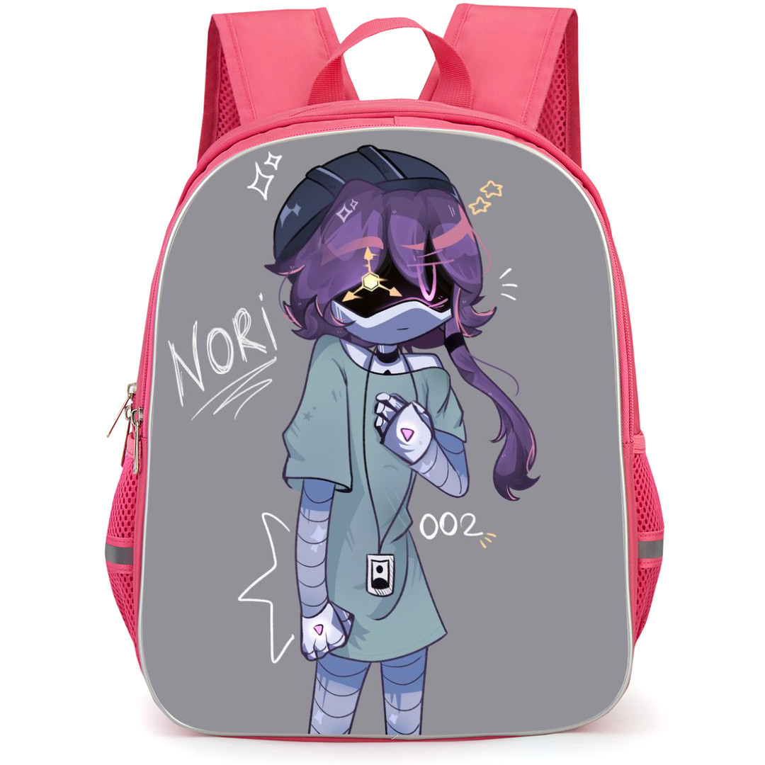 Murder Drones Nori Doorman Backpack StudentPack - Nori Doorman Sketch Art On Gray Background
