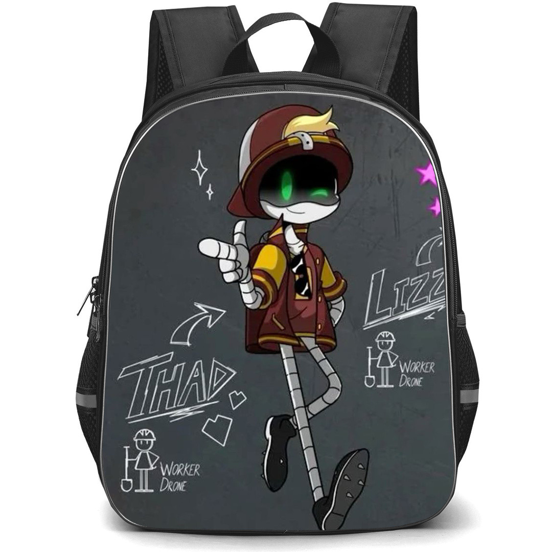 Murder Drones Thad Backpack StudentPack - Thad Worker Drone Walking On Gray Background
