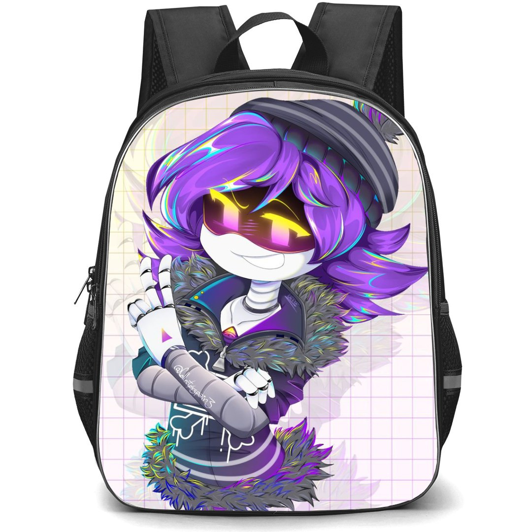 Murder Drones Uzi Backpack StudentPack - Uzi Showing Victory Sign Fan Art Drawing Poster