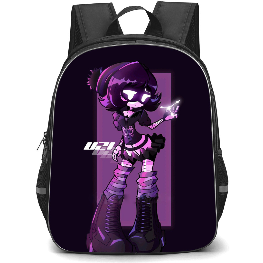 Murder Drones Uzi Backpack StudentPack - Uzi Standing Anime Art Purple Sticker
