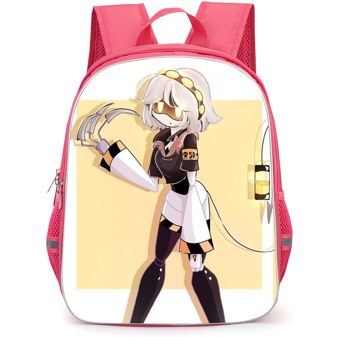 Murder Drones V Backpack StudentPack - V Robot Girl Standing On Beige Background Sticker