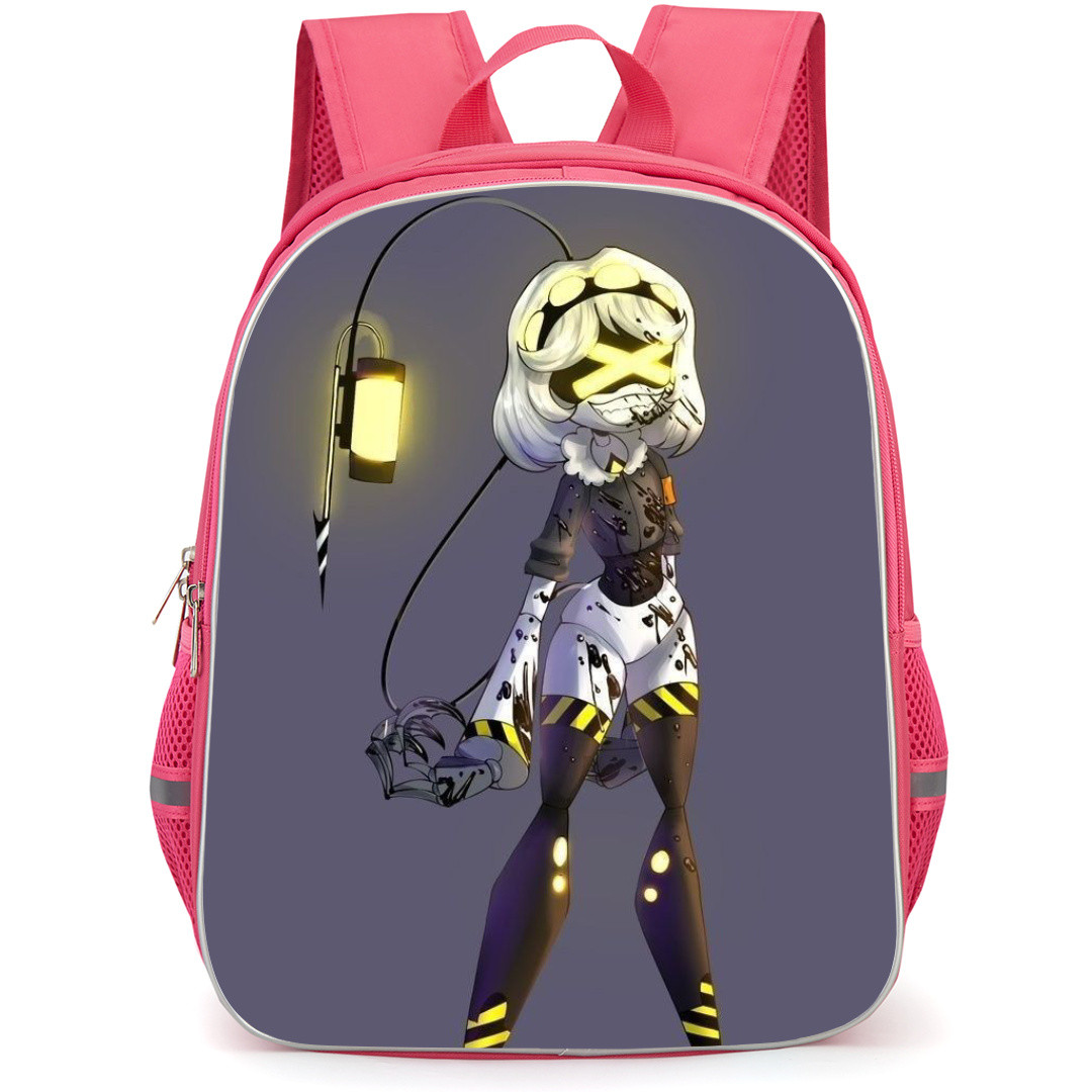 Murder Drones V Backpack StudentPack - V Standing Drawing On Dark Purple Background