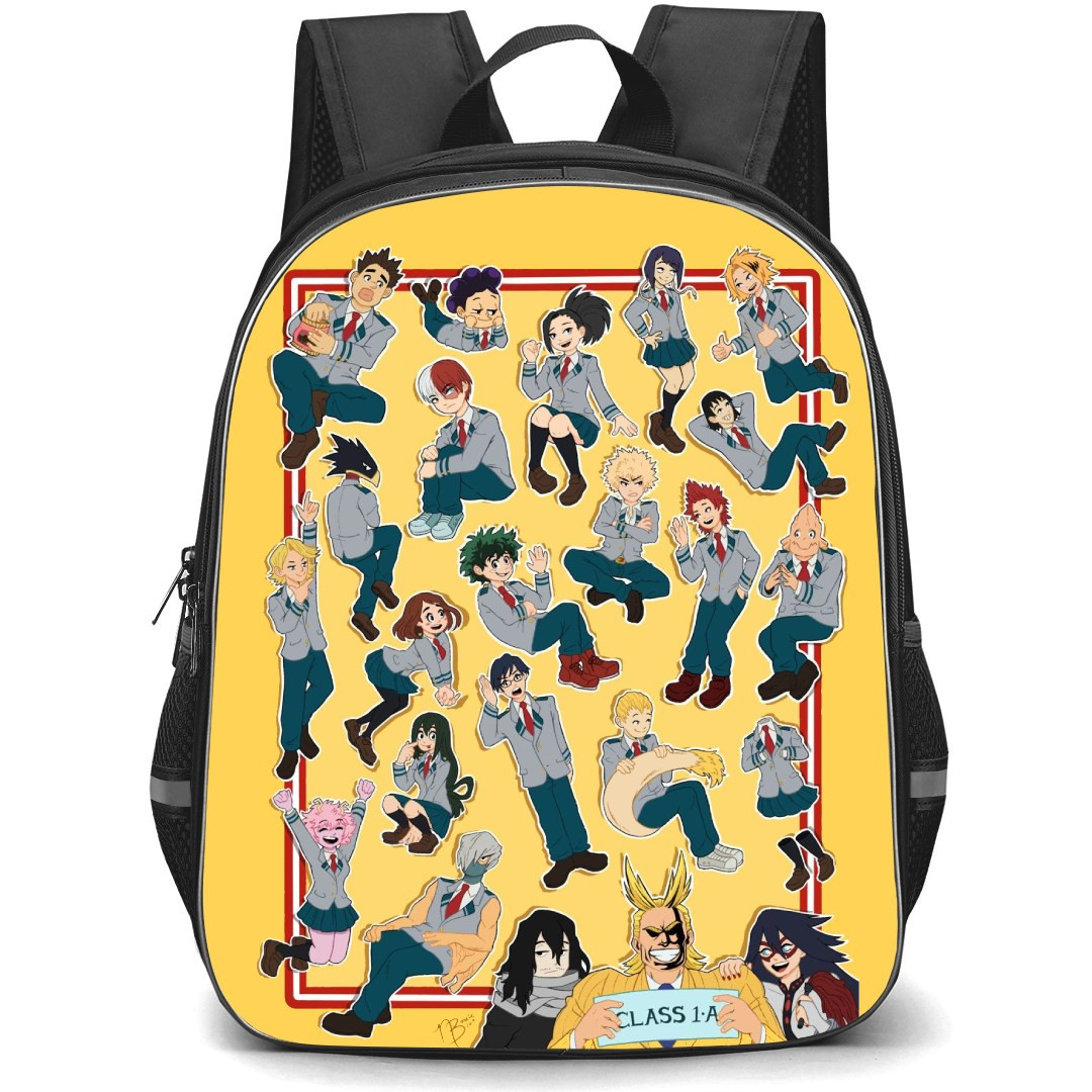 My Hero Academia Backpack StudentPack - My Hero Academia Class 1A Characters On Yellow Background