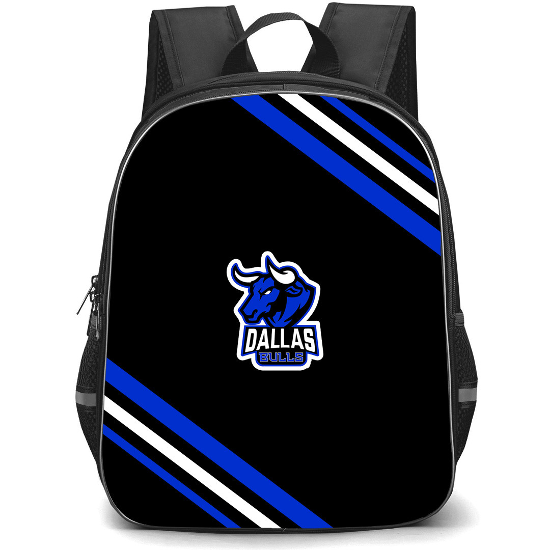 Dallas Bulls Backpack School Bag StudentPack - Dallas Bulls Large Logo With Stripe
