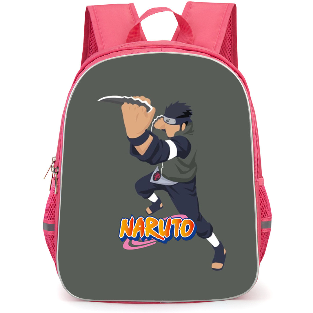 Naruto Asuma Sarutobi Backpack StudentPack - Asuma Sarutobi Attack Mode Minimalist On Olive Background
