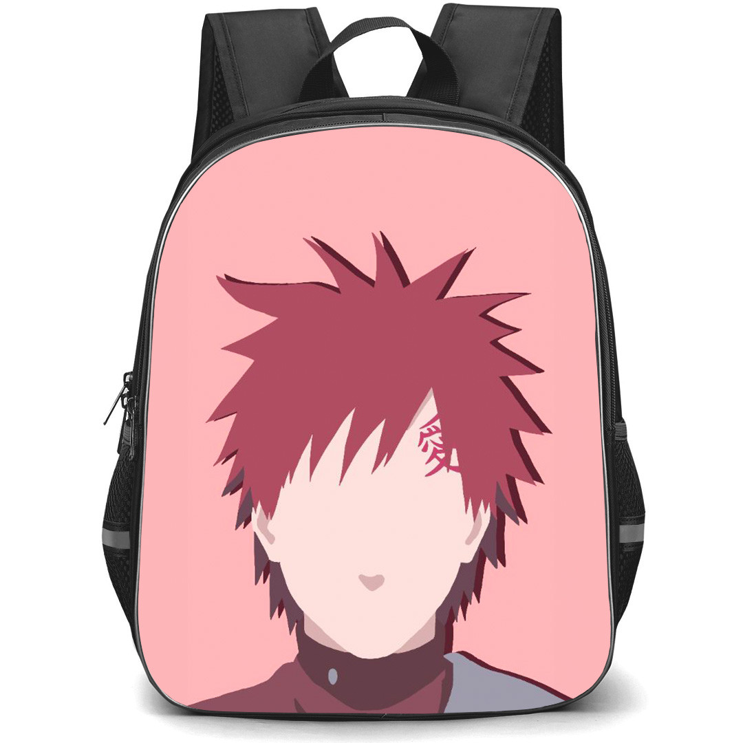 Naruto Gaara Backpack StudentPack - Gaara Portrait Minimalist On Pink Background