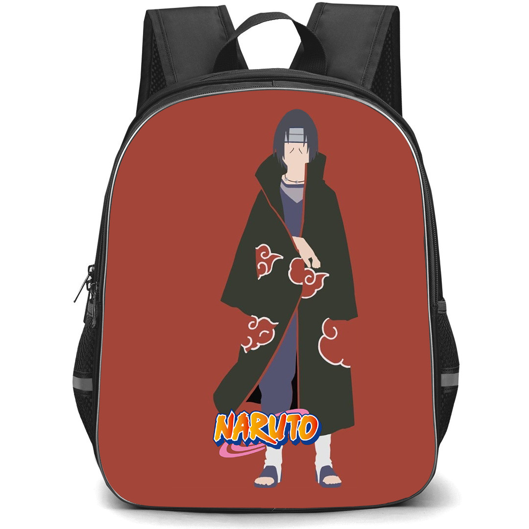 Naruto Itachi Uchiha Backpack StudentPack - Itachi Uchiha Portrait Minimalist On Red Background