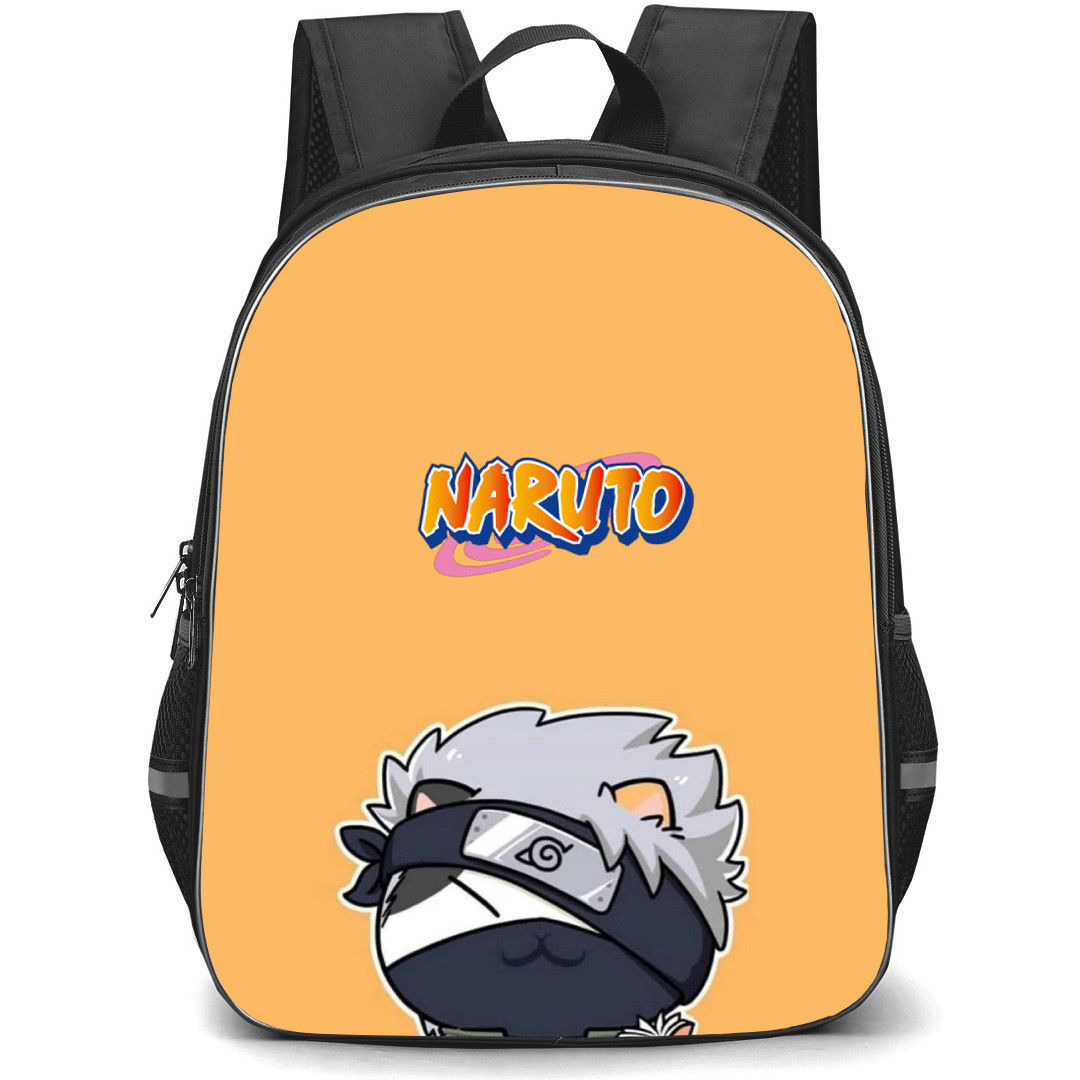 Naruto Kakashi Hatake Backpack StudentPack - Kakashi Hatake Crossover Cat On Orange Background