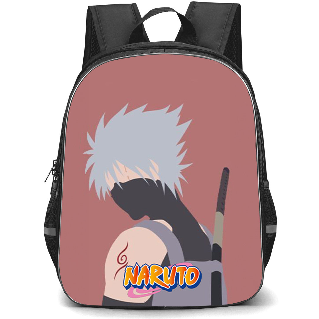 Naruto Kakashi Hatake Backpack StudentPack - Kakashi Hatake Side Portrait Minimalist On Red Background