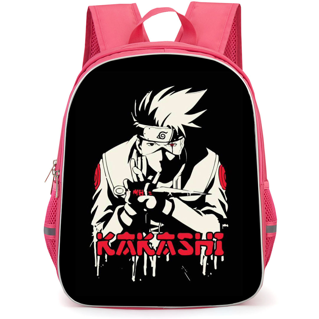 Naruto Kakashi Hatake Backpack StudentPack - Kakashi Hatake Wpap Popart On Black Background