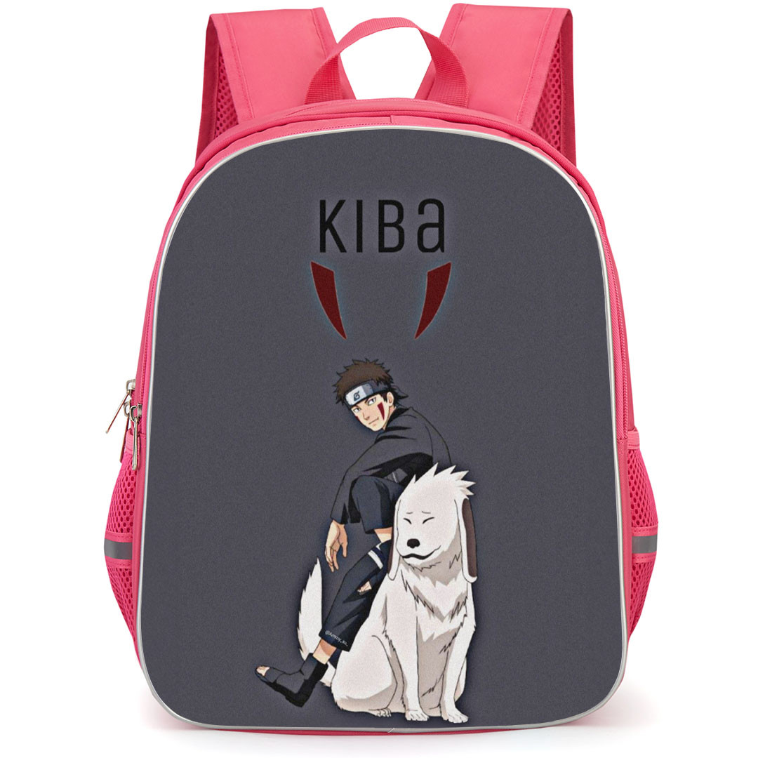 Naruto Kiba Inuzuka Backpack StudentPack - Kiba Inuzuka Akamaru Portrait On Grey Background